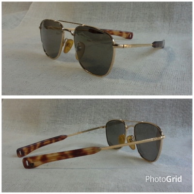 แว่นตาอเมริกันเสืออากาศ  ตัวจ่าฝูง!  &#039;นักบิน - ผู้ครองฟ้า&#039; ยุค &#039;80s  Vintage AO Skymaster Aviator handmade in USA  ตัวแท้!  จริงใจ-ไม่จิงโจ้!