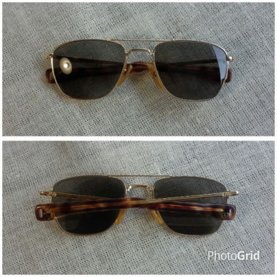 แว่นตาอเมริกันเสืออากาศ  ตัวจ่าฝูง!  &#039;นักบิน - ผู้ครองฟ้า&#039; ยุค &#039;80s  Vintage AO Skymaster Aviator handmade in USA  ตัวแท้!  จริงใจ-ไม่จิงโจ้!