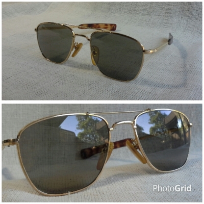 แว่นตาอเมริกันเสืออากาศ  ตัวจ่าฝูง!  &#039;นักบิน - ผู้ครองฟ้า&#039; ยุค &#039;80s  Vintage AO Skymaster Aviator handmade in USA  ตัวแท้!  จริงใจ-ไม่จิงโจ้!
