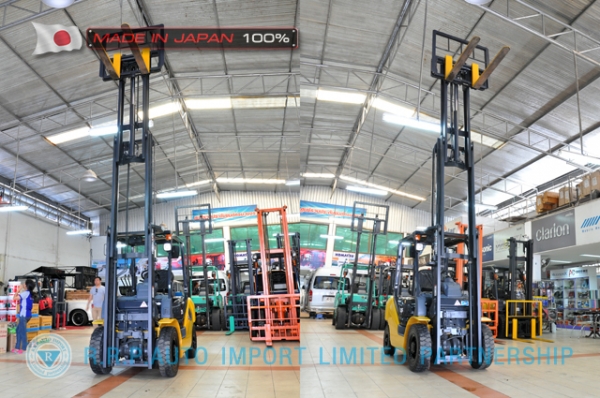 ขายรถโฟล์คลิฟท์มือสอง KOMATSU รุ่น FD25T-16-702220 นำเข้าไม่เคยใช้งานในไทย