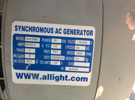 ขายเครื่องปั่นไฟ 10 KW เก่านอก ของประเทศ อังกฤษ