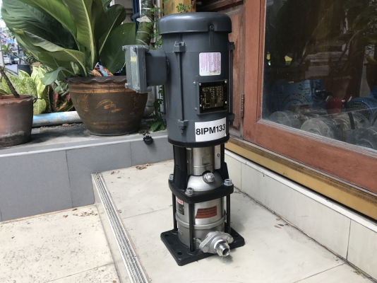 ขายปั้มน้ำแรงดันสูงแบบตั้ง Baldor 1HP. 380V made in USA หัวปั้ม Groundfos สภาพสวยมาก วิ่งนิ่มพร้อมใช้งาน