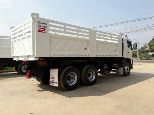 ขายรถพ่วง Hino เครื่อง 344 แรง ปี 57 ดัมพ์สามมิตรแม่ลูก ลูก 3 เพลาแท้