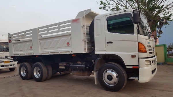 ขายรถพ่วง Hino เครื่อง 344 แรง ปี 57 ดัมพ์สามมิตรแม่ลูก ลูก 3 เพลาแท้