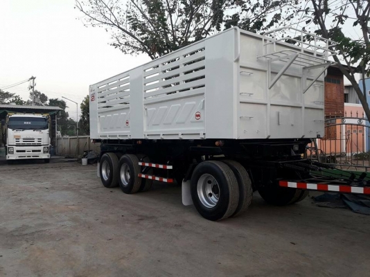ขายรถพ่วง Hino เครื่อง 344 แรง ปี 57 ดัมพ์สามมิตรแม่ลูก ลูก 3 เพลาแท้