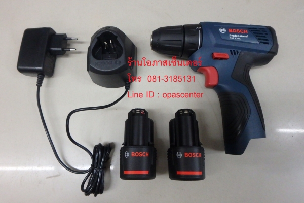 สว่านไขควงไร้สาย 12 V Bosch รุ่น GSR 120-Li ของใหม่ พร้อมที่ชาร์ท และแบตเตอรี่ 2 ก้อน