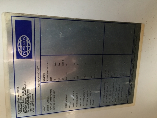 ขายเครื่องปั่นไฟ 45kva Perkins
