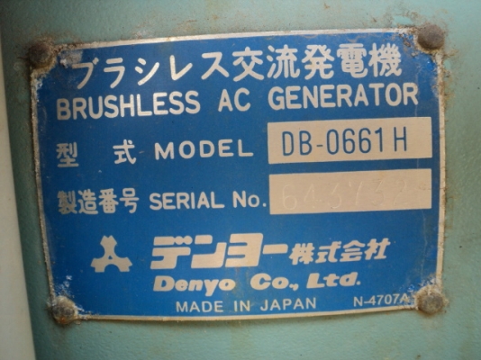เครื่องปั่นไฟ DCA60ESH # 3784620 มือสองญี่ปุ่น