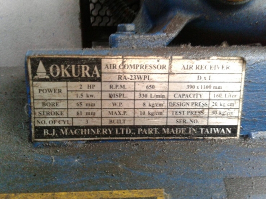 ปั้มลม  160ลิตร  มิเตอร์3แรง