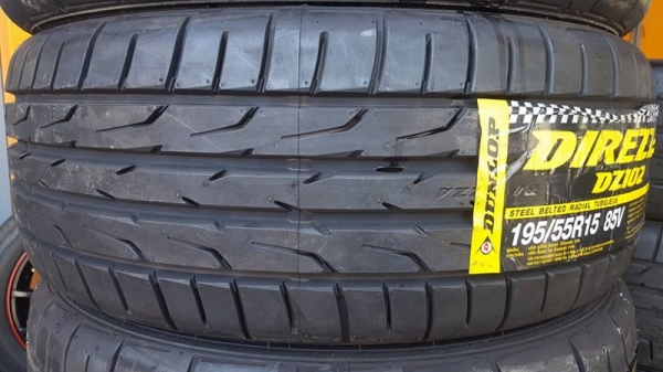ยางใหม่195/55/15 ปี 17 DUNLOP DIREZZA DZ102 4 เส้น ยางใหม่195/55/15 ปี 17 DUNLOP DIREZZA DZ102 4 เส้น