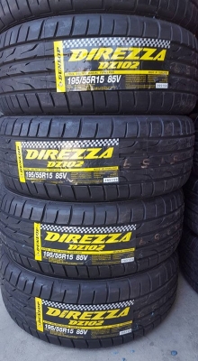 ยางใหม่195/55/15 ปี 17 DUNLOP DIREZZA DZ102  4 เส้น