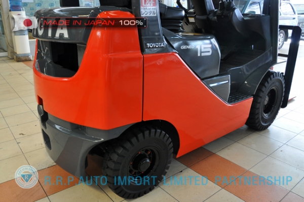 ขายรถโฟล์คลิฟท์มือสอง TOYOTA รุ่น 8FG15-15156 นำเข้าจากประเทศญี่ปุ่น 100\% ไม่เคยใช้งานในไทย