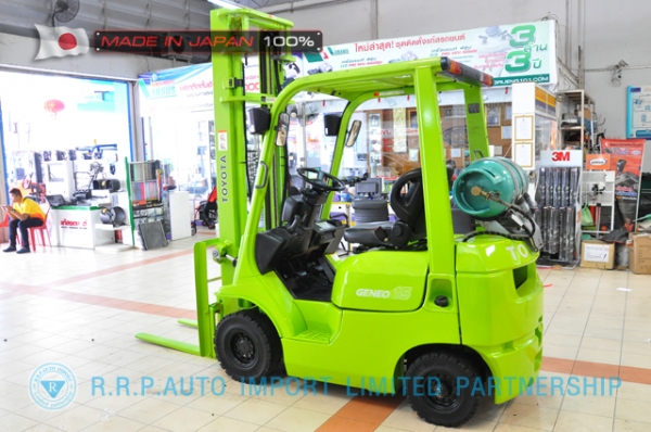 รถโฟล์คลิฟท์พร้อมขาย TOYOTA รุ่น 7FG15-19462 นำเข้าจากประเทศญี่ปุ่น 100\% ไม่เคยใช้งานในไทย