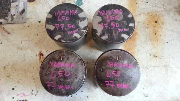 ลูกสูบ yamaha 650 ขนาด เดิม 77 mm และ ขนาด 77.50 mm ขาย ลูก+แหวน ลูกละ 2,500 บาท ส่งพัสดุเพิ่ม 150 ลูกสูบ yamaha 650 ขนาด เดิม 77 mm และ ขนาด 77.50 mm ขาย ลูก+แหวน ลูกละ 2,500 บาท ส่งพัสดุเพิ่ม 150