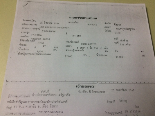 Hino 3H เครื่อง 195 แรง ปี 36 กระบะดัมพ์สามมิตร ทะเบียนพร้อม