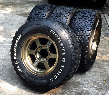 ล้อTE37x ขอบ16x9 off 0 ยางMonsterTires ALL-Terrain 265/70/16 ปี16ทั้ง4เส้น