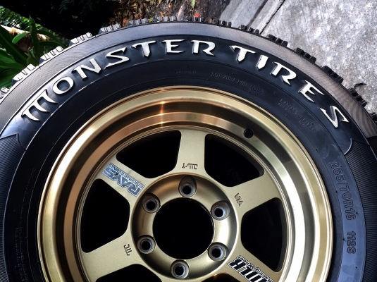 ล้อTE37x ขอบ16x9 off 0 ยางMonsterTires ALL-Terrain 265/70/16 ปี16ทั้ง4เส้น