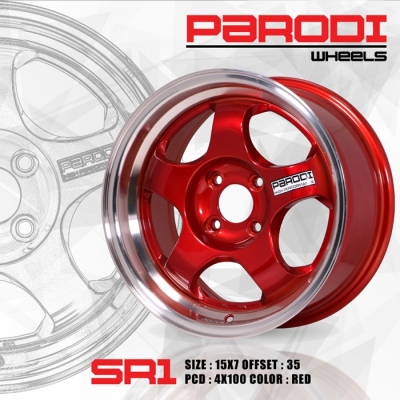 SR1 PARODI สีแดงแก้ว ขอบ15 นิ้ว วงละ 3,000 บาท