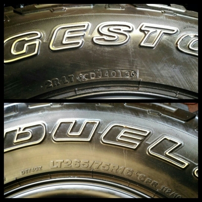 ขายยาง 265 x 75 x 16 MT พร้อมล้อเล็บเหยี่ยวแท้ ISUZU 4WD