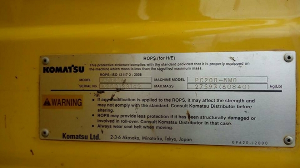 ขาย komatsu pc200mo-8 ปี2013 7000ชั่วโมง เอกสารเล่มทะเบียน สนใจโทร 080-1151964