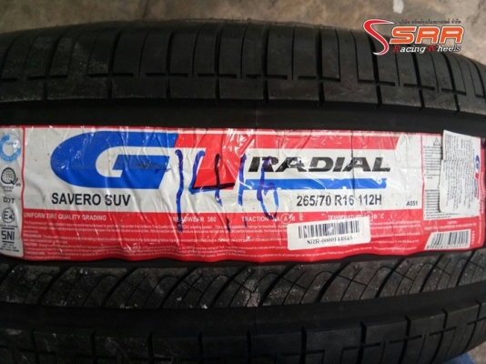 GT RADIAL SAVERO SUV 265/70R16 เส้นละ 2,900 บาท GT RADIAL SAVERO SUV 265/70R16 เส้นละ 2,900 บาท