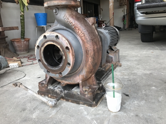 ขายปั้มน้ำหอยโข่ง Ebara 125x100FSJC ใบพัดทองเหลือง ขนาดเข้า 5นิ้ว ออก 4นิ้ว พร้อมมอเตอร์ Mitsubishi 10HP. 1450rpm. 380V สภาพดีเดิมๆ หมุนนิ่ม พร้อมใช้งาน