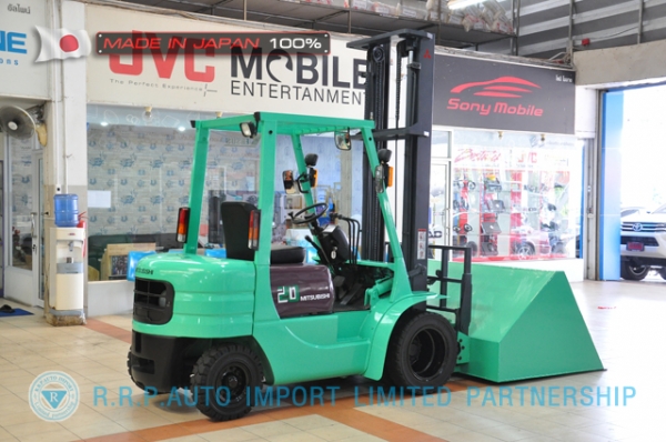 ขายรถโฟล์คลิฟท์มือสอง MITSUBISHI FD20-06760 นำเข้าจากประเทศญี่ปุ่น 100\% ไม่เคยใช้งานในไทย