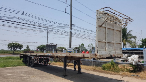 ขาย หางพื้นเรียบ 3 เพลา ยาว 12.50 เมตร ขายตามสภาพ ทะเบียน ม.79 ราคาต่อรองได้