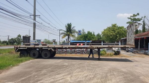 ขาย หางพื้นเรียบ 3 เพลา ยาว 12.50 เมตร ขายตามสภาพ ทะเบียน ม.79 ราคาต่อรองได้