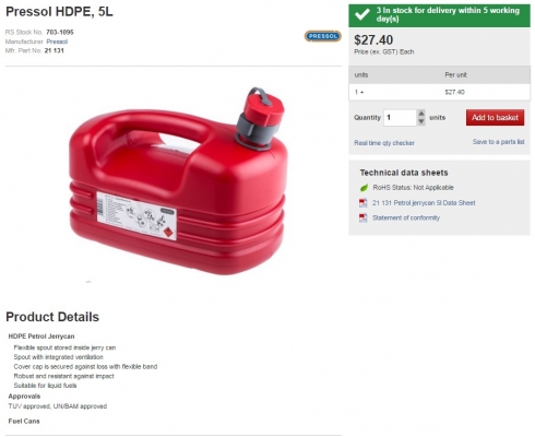 ถังน้ำมันสำรอง 5L