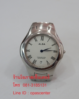 ลดราคา-นาฬิกา ALBA ชาย เรือนเงิน รุ่น VX3K-X031 บอกวันที่ สภาพใหม่ ส่งฟรี