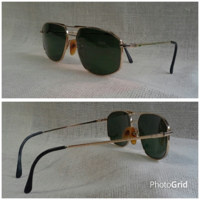 แว่นตาเฟรนช์วินเทจ ยุค &#039;80s  โมเดล &#039;นักบิน เลนส์แคบ&#039;  หล่อมั่ก ๆ   Vintage CHAMPS ELYSEES handmade in France  บิ๊กไซซ์!