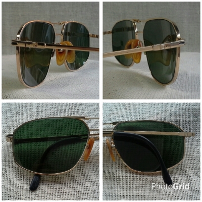แว่นตาเฟรนช์วินเทจ ยุค &#039;80s  โมเดล &#039;นักบิน เลนส์แคบ&#039;  หล่อมั่ก ๆ   Vintage CHAMPS ELYSEES handmade in France  บิ๊กไซซ์!