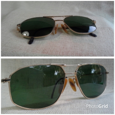 แว่นตาเฟรนช์วินเทจ ยุค &#039;80s  โมเดล &#039;นักบิน เลนส์แคบ&#039;  หล่อมั่ก ๆ   Vintage CHAMPS ELYSEES handmade in France  บิ๊กไซซ์!