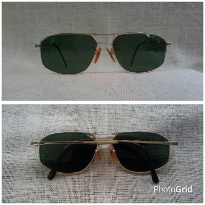 แว่นตาเฟรนช์วินเทจ ยุค &#039;80s  โมเดล &#039;นักบิน เลนส์แคบ&#039;  หล่อมั่ก ๆ   Vintage CHAMPS ELYSEES handmade in France  บิ๊กไซซ์!