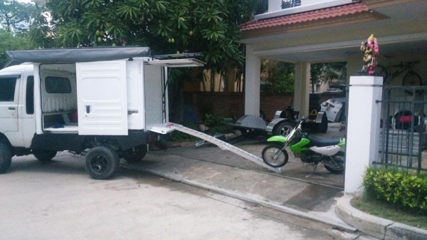 บันไดอลูมิเนียม ขึ้นรถมอไซค์