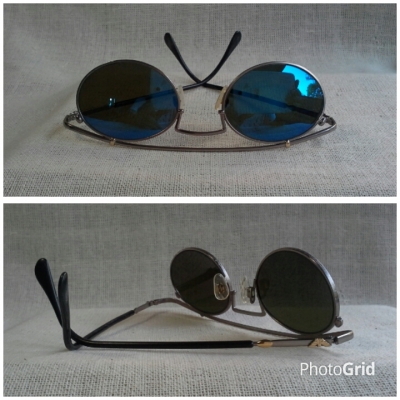 แว่นตาอิตาเลียนแบรนด์หรู แนวสตีมพังค์  เลนส์กระจกฉาบปรอท  หายาก!  Vintage EMPORIO ARMANI handmade in Italy