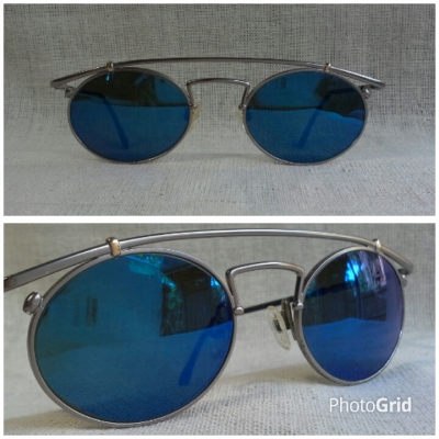 แว่นตาอิตาเลียนแบรนด์หรู แนวสตีมพังค์  เลนส์กระจกฉาบปรอท  หายาก!  Vintage EMPORIO ARMANI handmade in Italy