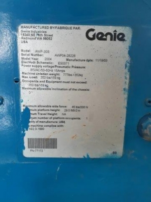 กระเช้าไฟฟ้า ยกสูง 9 เมตร GINIE AWP-30S มือสองญี่ปุ่น