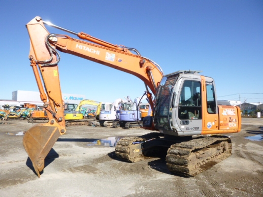 Hitachi ZX130K เก่าญี่ปุ่น ใบแทรค60ซม. มีไลน์หัวกระแทก แทรคเหล็กหุ้มก้อนยาง