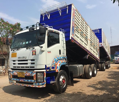 Isuzu 360 แรง ปี 57 ดัมพ์เหล็กคอกเกษตร ลูก 3 เพลาแท้ ทะเบียนพร้อม