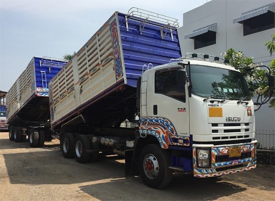 Isuzu 360 แรง ปี 57 ดัมพ์เหล็กคอกเกษตร ลูก 3 เพลาแท้ ทะเบียนพร้อม