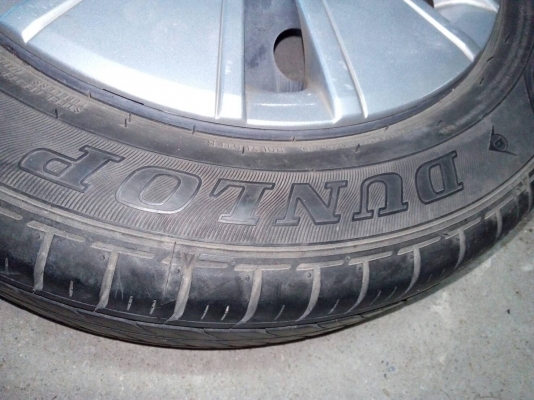 ( ล้อกะทะ ขอบ 14 ) 165/65R14  DUNLOP ENASAVE  ชุด 4 ล้อ สวย หนา   tel. 081-427-3941