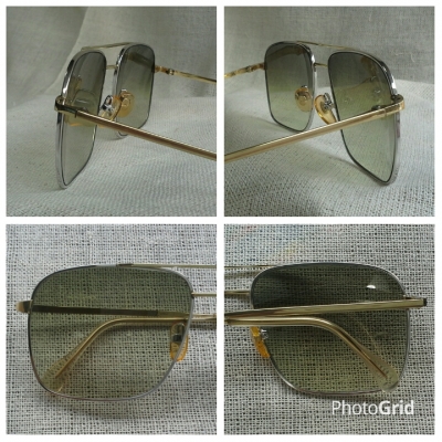 แว่นตาอิตาเลียนโกลด์ฟิลด์ &#039;สองกษัตริย์&#039; ทองขาว + ทองคำ ยุค &#039;80s  Vintage DESIL OCCHIALI handmade in Italy  14 K
