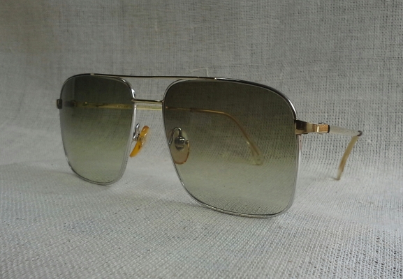แว่นตาอิตาเลียนโกลด์ฟิลด์ &#039;สองกษัตริย์&#039; ทองขาว + ทองคำ ยุค &#039;80s  Vintage DESIL OCCHIALI handmade in Italy  14 K