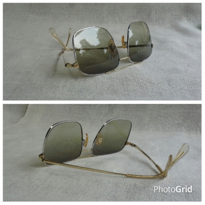 แว่นตาอิตาเลียนโกลด์ฟิลด์ &#039;สองกษัตริย์&#039; ทองขาว + ทองคำ ยุค &#039;80s  Vintage DESIL OCCHIALI handmade in Italy  14 K