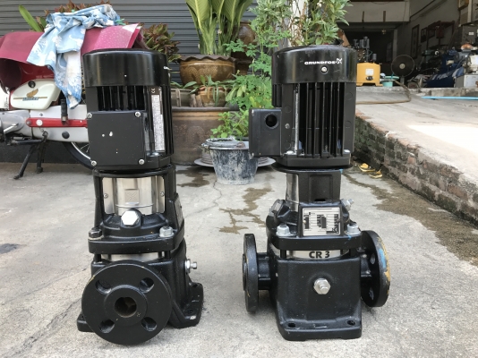 ขายปั้มน้ำแรงดันสูงแบบตั้ง Grundfos 0.5HP. 380V สภาพสวยมาก วิ่งนิ่ม พร้อมใช้งาน มี 2ตัวครับ