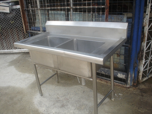 ซิงค์รุ่นเก่าแสตนเลสหนาแท้ 2 หลุมใหญ่ ขาแข็งแรง 3800บาท