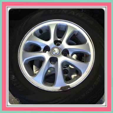 ขายล้อแม็กซ์เดิม Misubrishi ขอบ14. 4รู100+ยาง ราคา 2900 บ. ถูก**