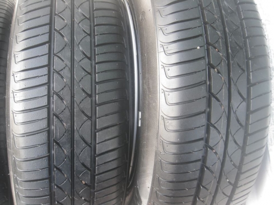 ขายกะทะล้อ nissan march 14" 4/100 +ฝาครอบ+ยางปลายปี12(081-3747940)